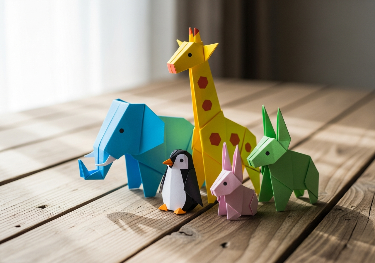 Семья животных оригами